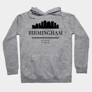 BIRMINGHAM ENGLAND BLACK SILHOUETTE SKYLINE ART Hoodie